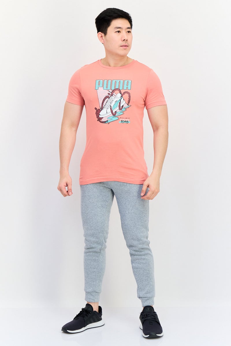 PUMA تي شيرت رياضي للرجال بأكمام قصيرة مناسب في الهواء الطلق، خوخ - Image 4